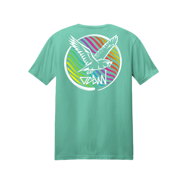 OCDW Rainbow Parrot T-Shirt - T-Shirt - Heather Celadon - OC Designworks