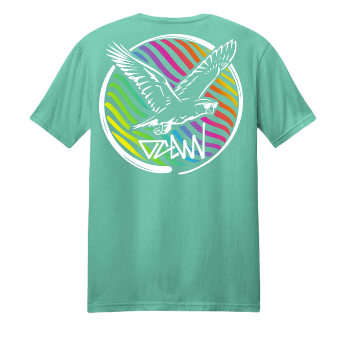 OCDW Rainbow Parrot T-Shirt - T-Shirt - Heather Celadon - OC Designworks
