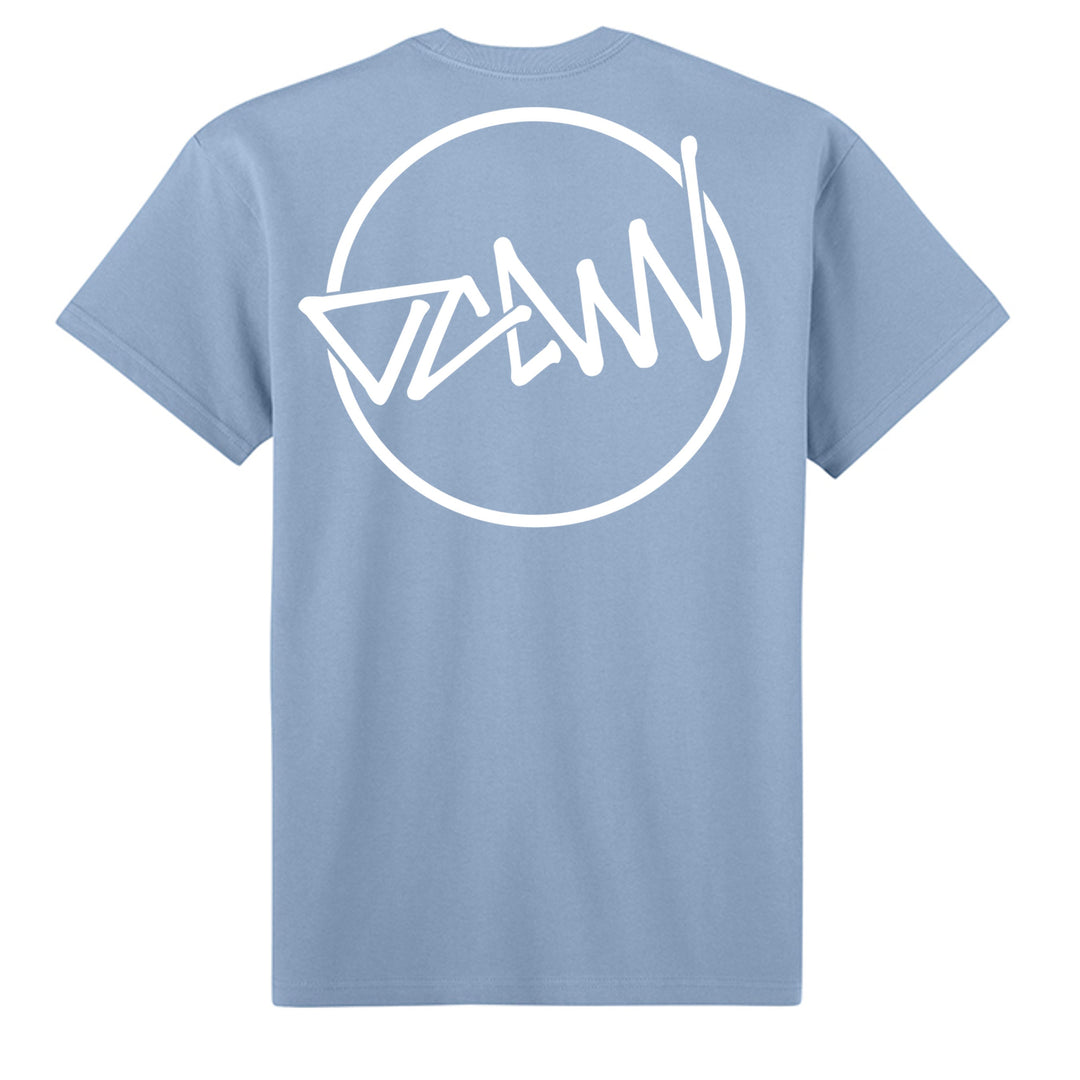 OCDW Shuji Script Circle T-Shirt - T-Shirt - Stonewash Denim - OC Designworks
