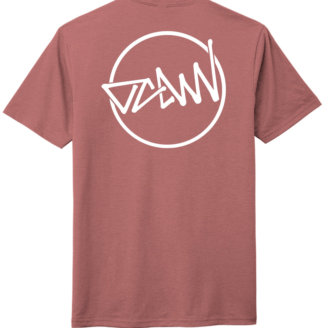 OCDW Shuji Script Circle Tri T-Shirt - Blush Frost - OC Designworks