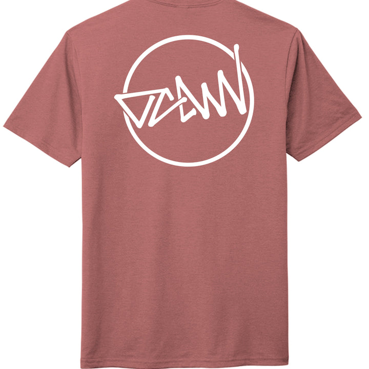 OCDW Shuji Script Circle Tri T-Shirt - Blush Frost - OC Designworks
