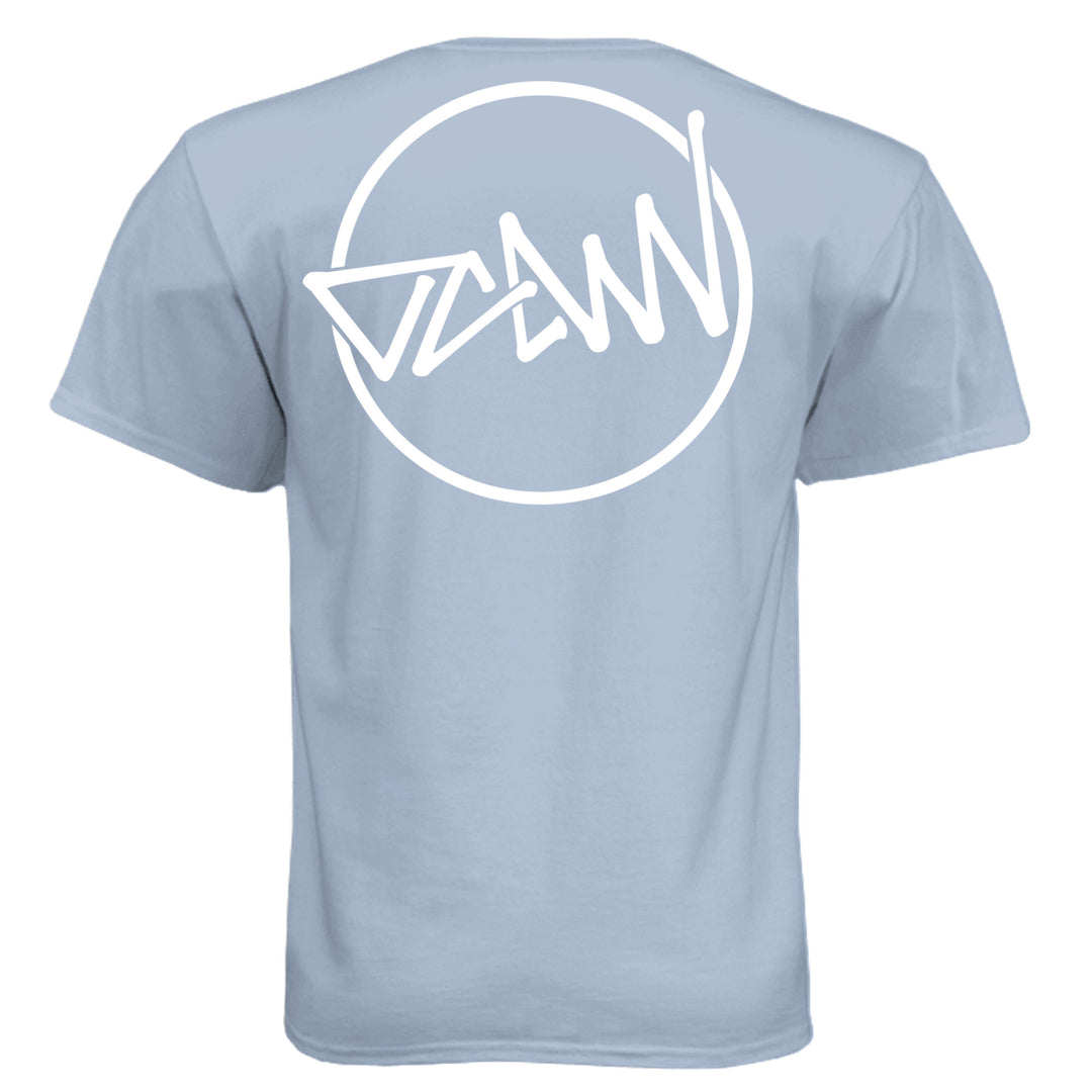 OCDW Shuji Script Circle Tri T-Shirt - T-Shirt - Vintage Stonewash Denim - OC Designworks