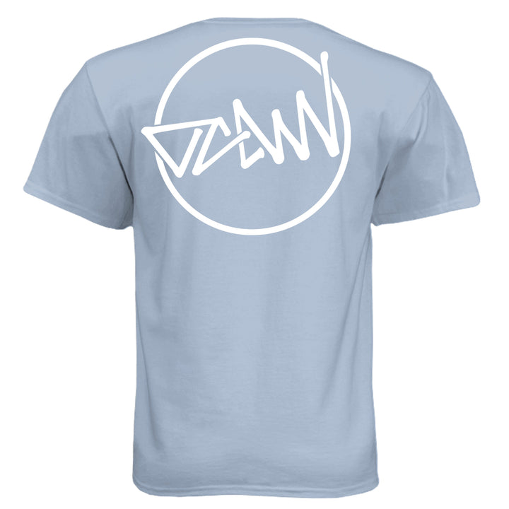 OCDW Shuji Script Circle Tri T-Shirt - T-Shirt - Vintage Stonewash Denim - OC Designworks