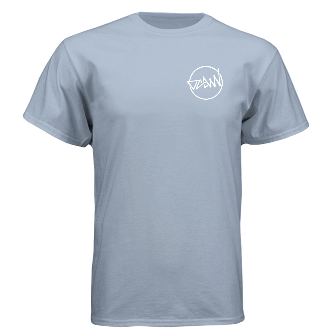 OCDW Shuji Script Circle Tri T-Shirt - T-Shirt - Vintage Stonewash Denim - OC Designworks