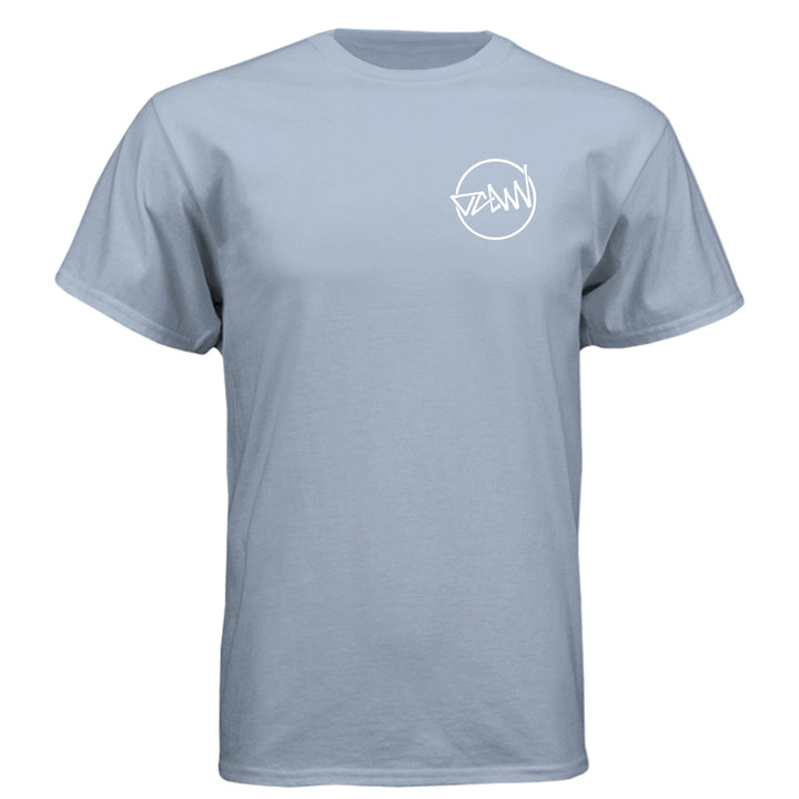 OCDW Shuji Script Circle Tri T-Shirt - T-Shirt - Vintage Stonewash Denim - OC Designworks