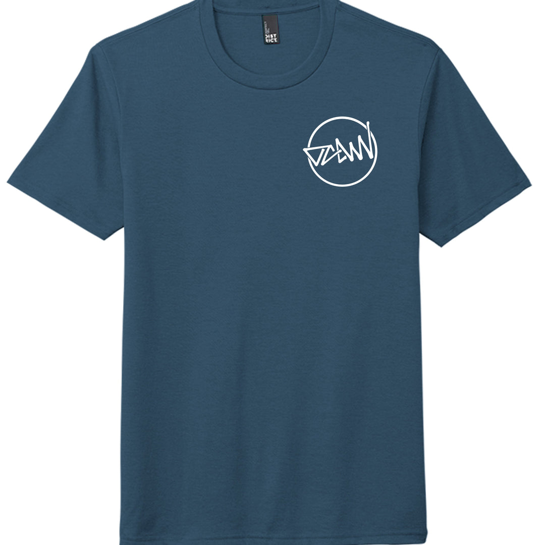 OCDW Shuji Script Circle Tri T-Shirt - Heathered Neptune Blue - OC Designworks
