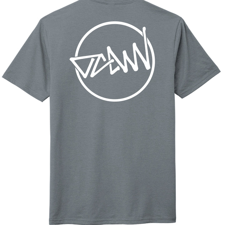 OCDW Shuji Script Circle Tri T-Shirt - Flint Blue Heather - OC Designworks