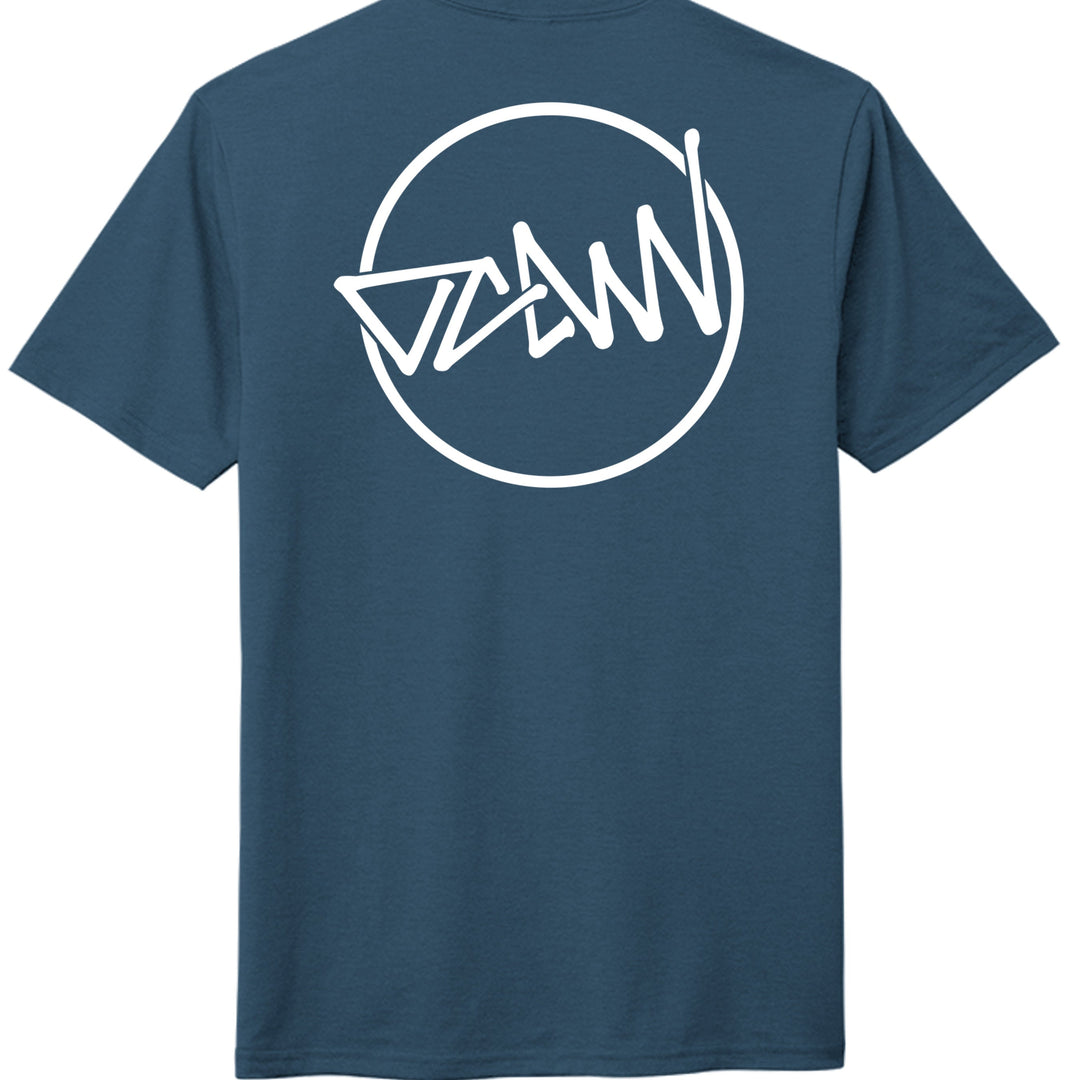 OCDW Shuji Script Circle Tri T-Shirt - Heathered Neptune Blue - OC Designworks