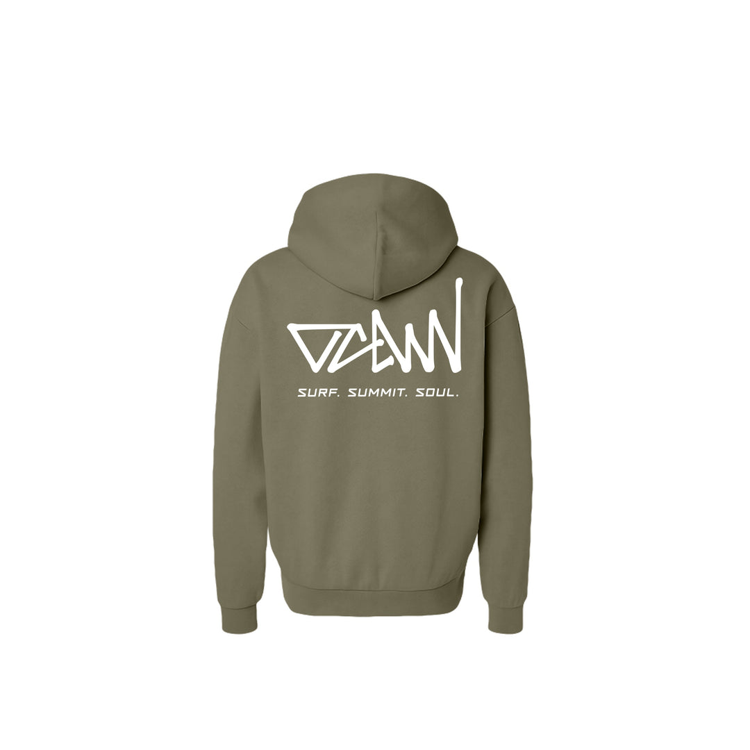 OCDW Shuji Script Hoodie (Heavyweight) - Hoodie - Olive - OC Designworks