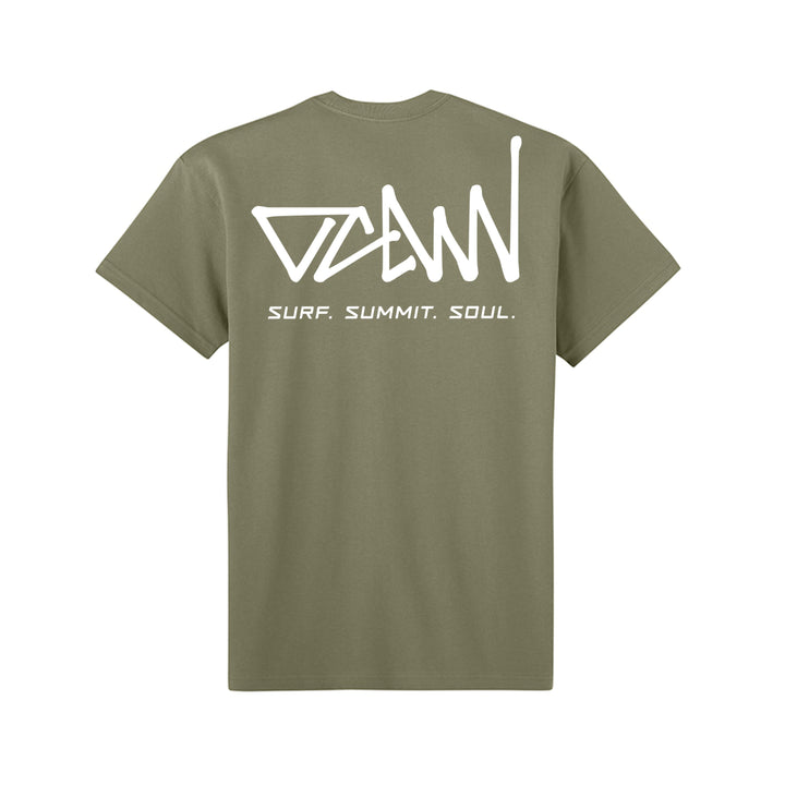 OCDW Shuji Script T-Shirt (Heavyweight) - T-Shirt - Light Olive - OC Designworks