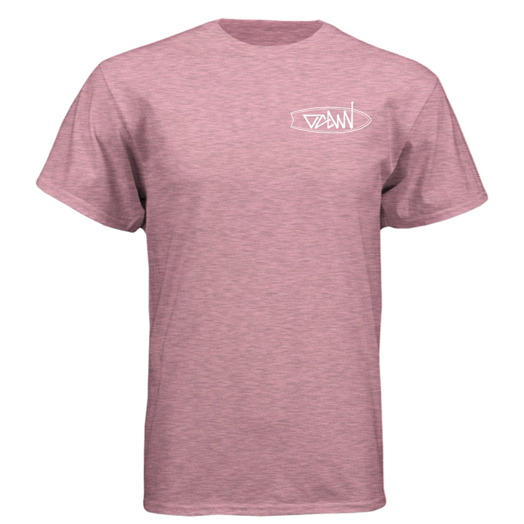 OCDW Surfboard T-Shirt - T-Shirt - Heather Light Pink - OC Designworks