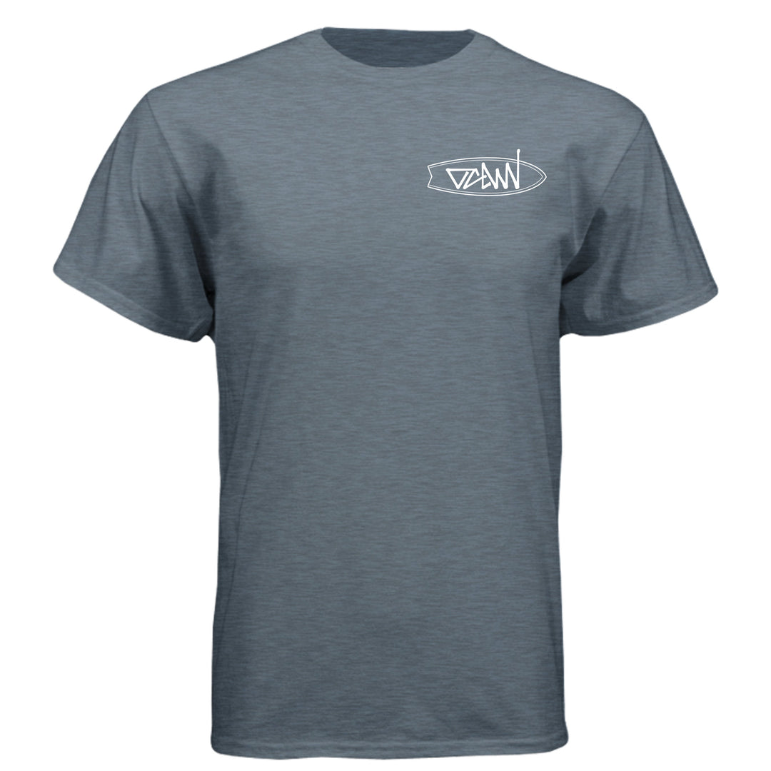 OCDW Surfboard T-Shirt - T-Shirt - Heather Slate Blue - OC Designworks