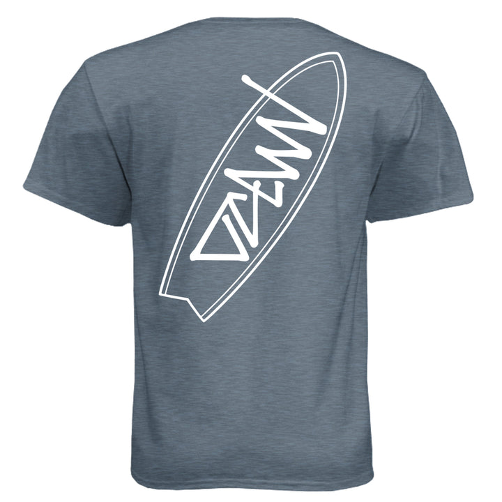 OCDW Surfboard T-Shirt - T-Shirt - Heather Slate Blue - OC Designworks