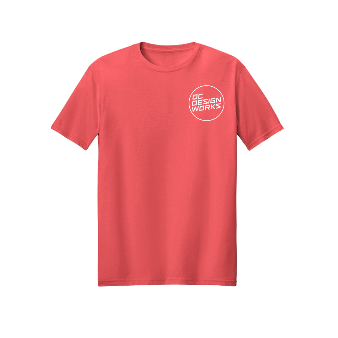 OCDW White Line T-Shirt (Lightweight) - T-Shirt - Heather Coral - OC Designworks