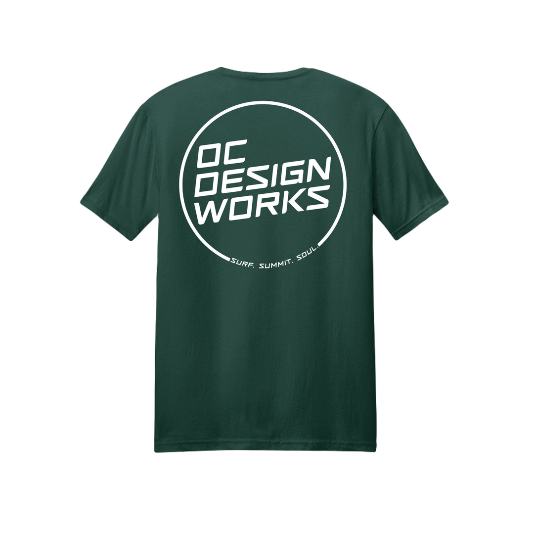OCDW White Line T-Shirt (Lightweight) - T-Shirt - Heather Forest - OC Designworks