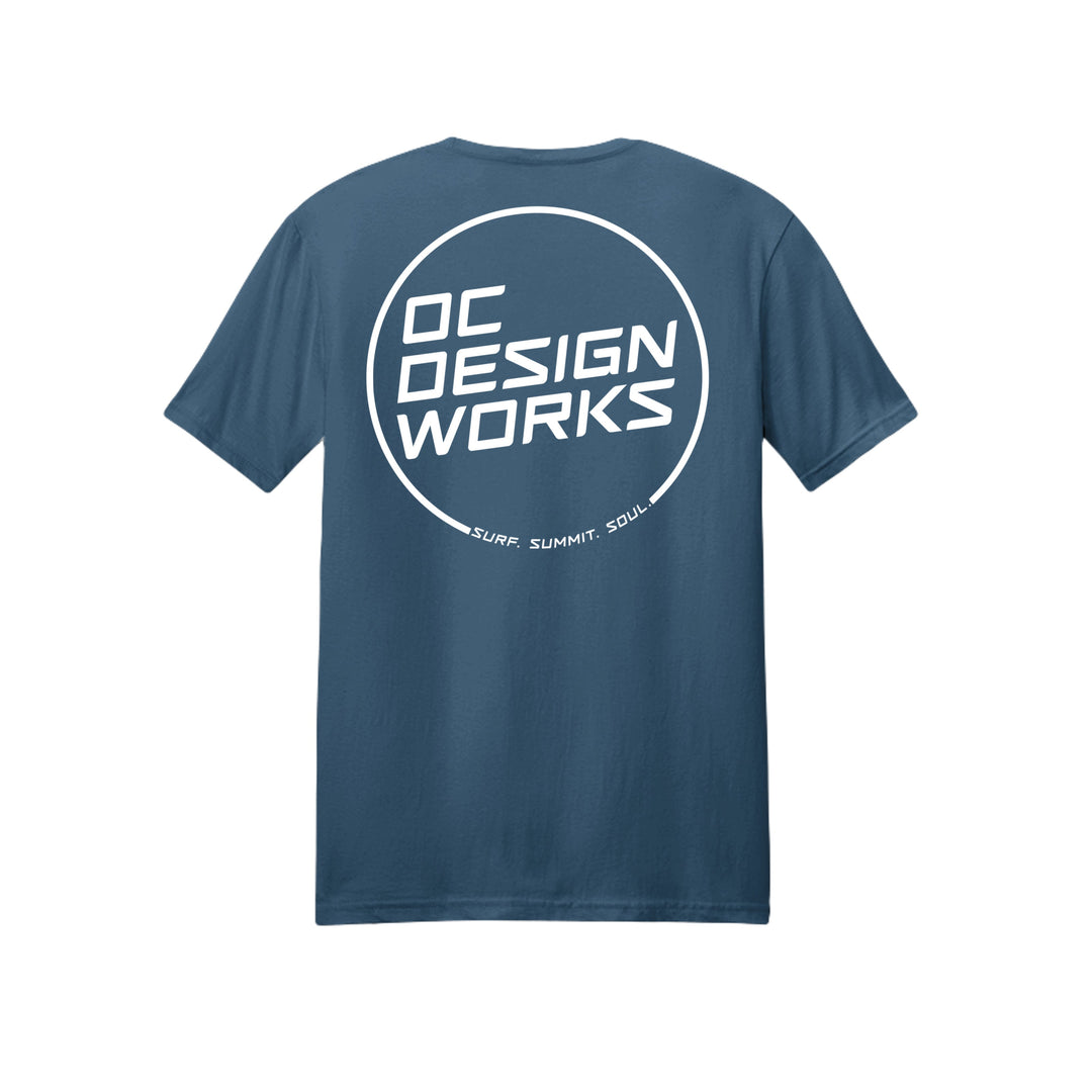 OCDW White Line T-Shirt (Lightweight) - T-Shirt - Heather Sea Blue - OC Designworks