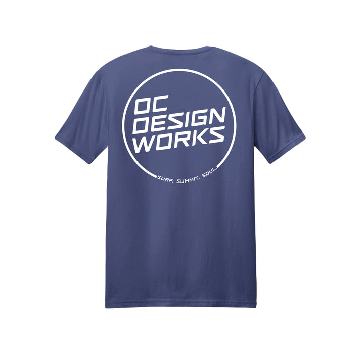 OCDW White Line T-Shirt (Lightweight) - T-Shirt - Heather Indigo - OC Designworks