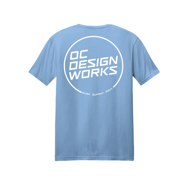 OCDW White Line T-Shirt (Lightweight) - T-Shirt - Heather Light Blue - OC Designworks
