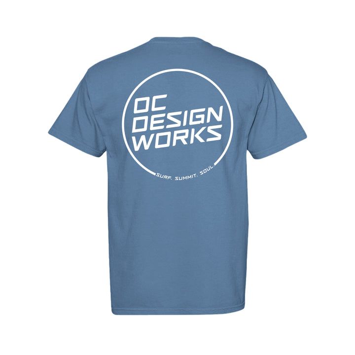 OCDW White Line T-Shirt (Midweight) - T-Shirt - WASHED DENIM - OC Designworks