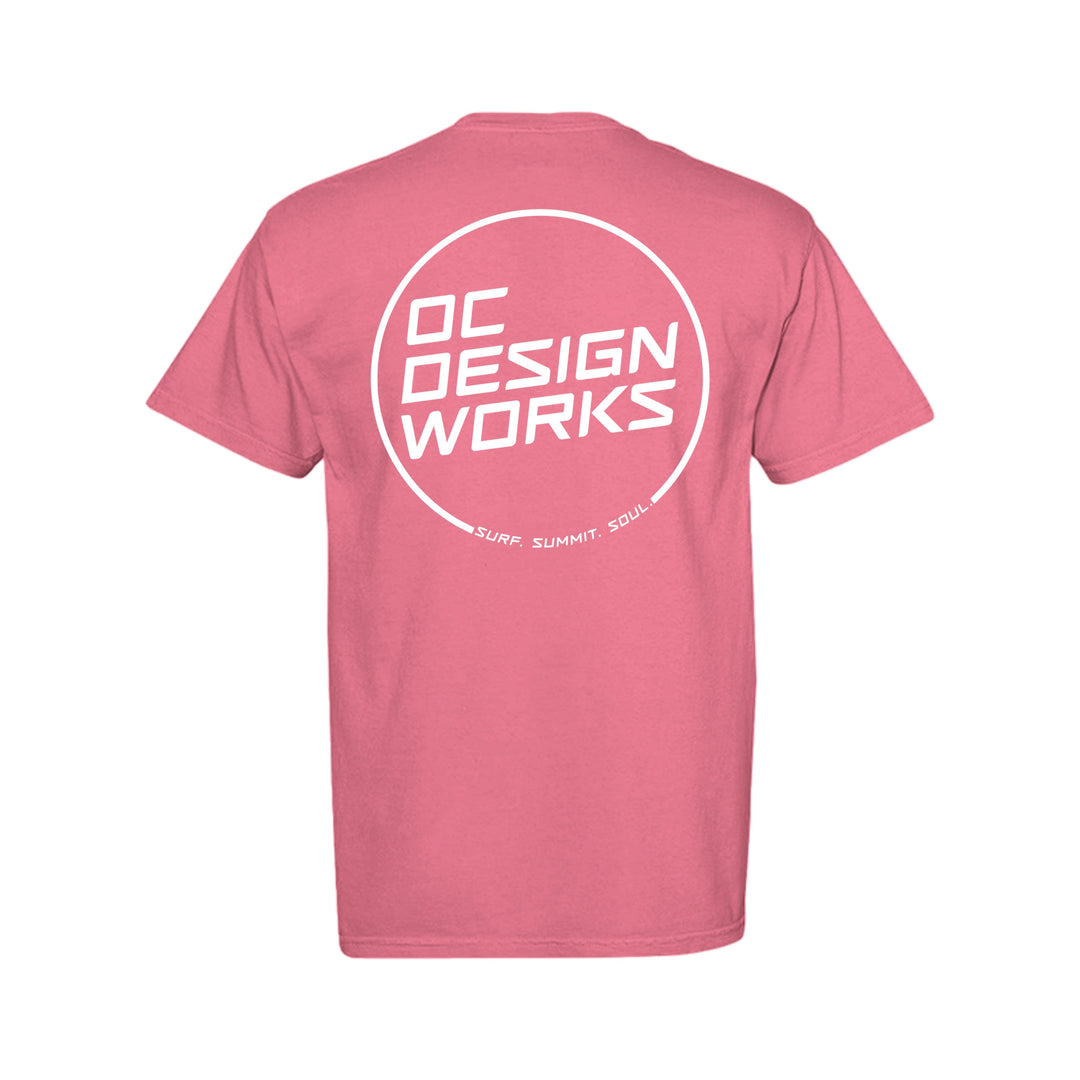 OCDW White Line T-Shirt (Midweight) - T-Shirt - WATERMELON - OC Designworks