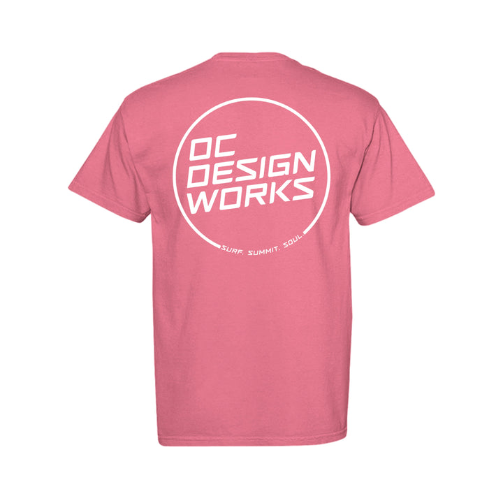 OCDW White Line T-Shirt (Midweight) - T-Shirt - WATERMELON - OC Designworks
