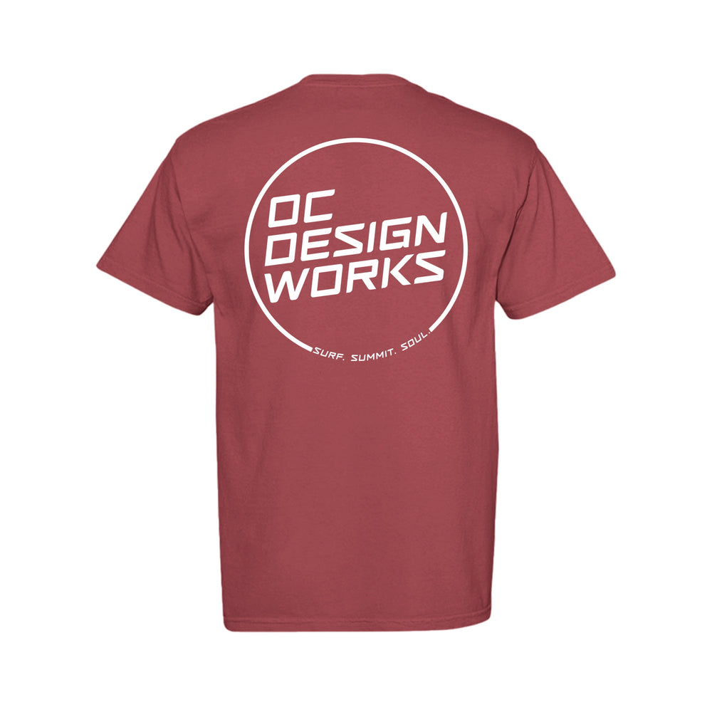 OCDW White Line T-Shirt (Midweight) - T-Shirt - CRIMSON - OC Designworks
