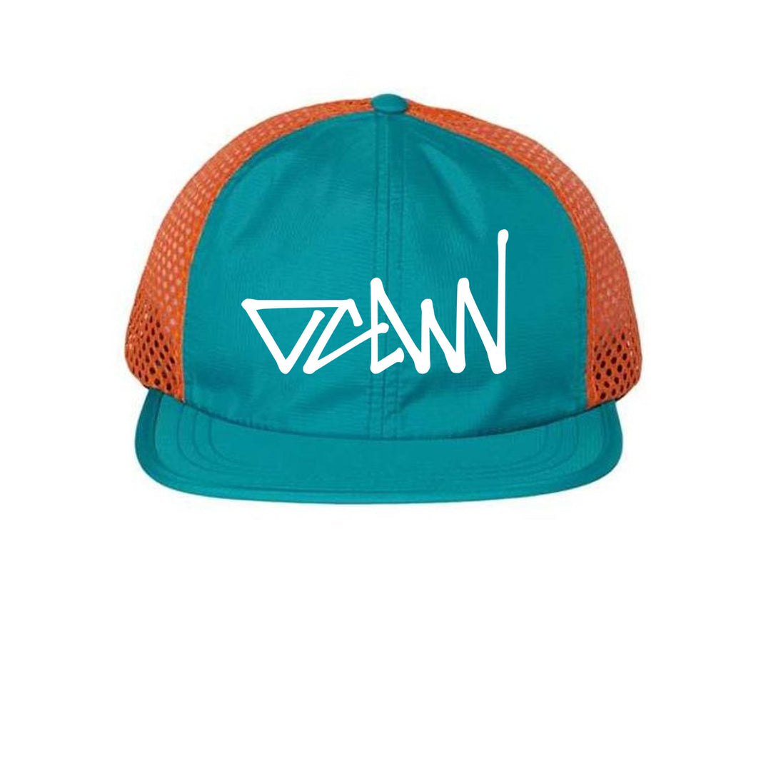 OCDW White Mesh Hat - Hats - Teal/ Orange - OC Designworks