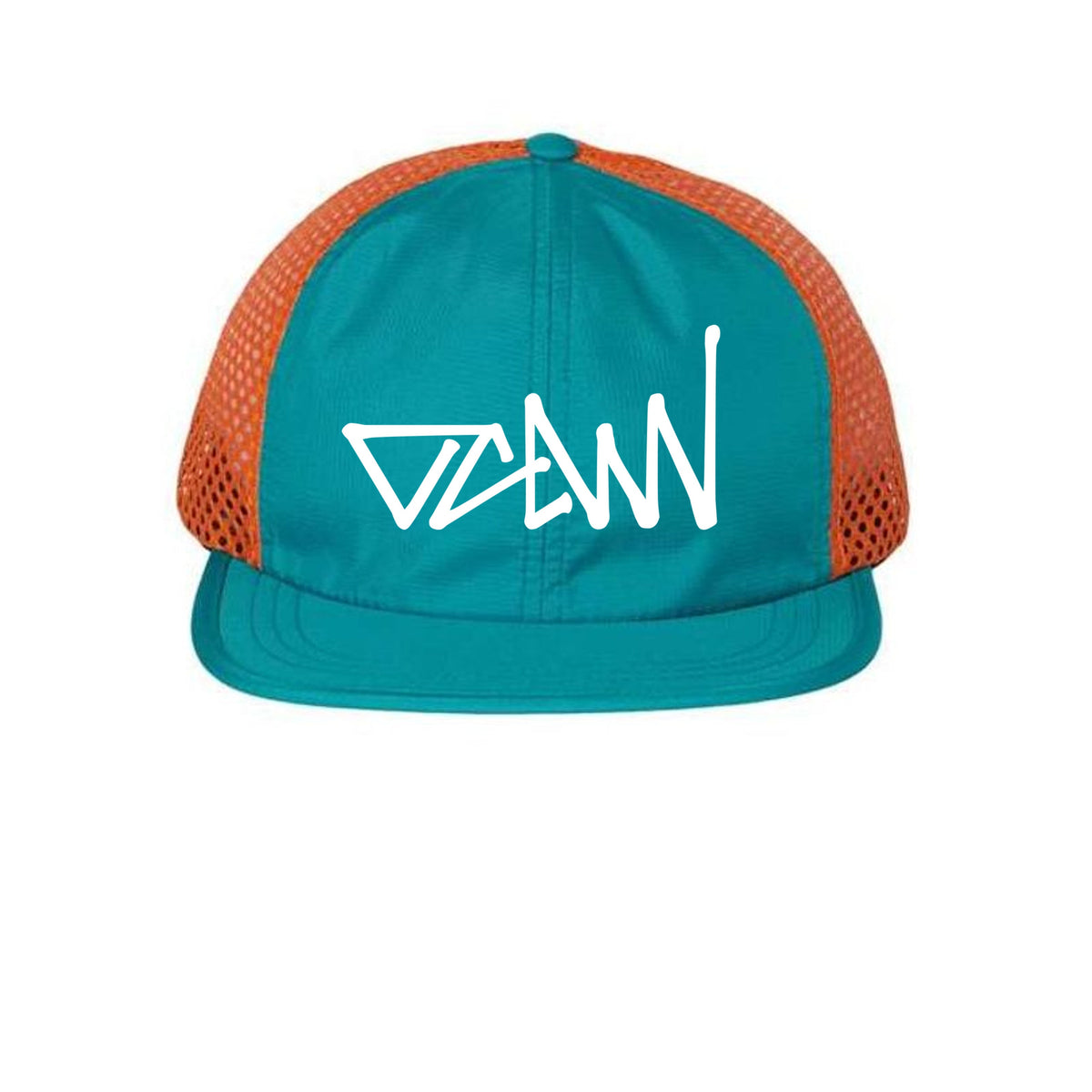 OCDW White Mesh Hat - Hats - Teal/ Orange - OC Designworks