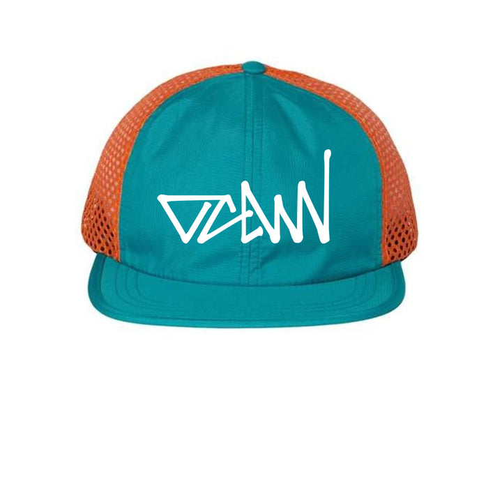 OCDW White Mesh Hat - Hats - Teal/ Orange - OC Designworks