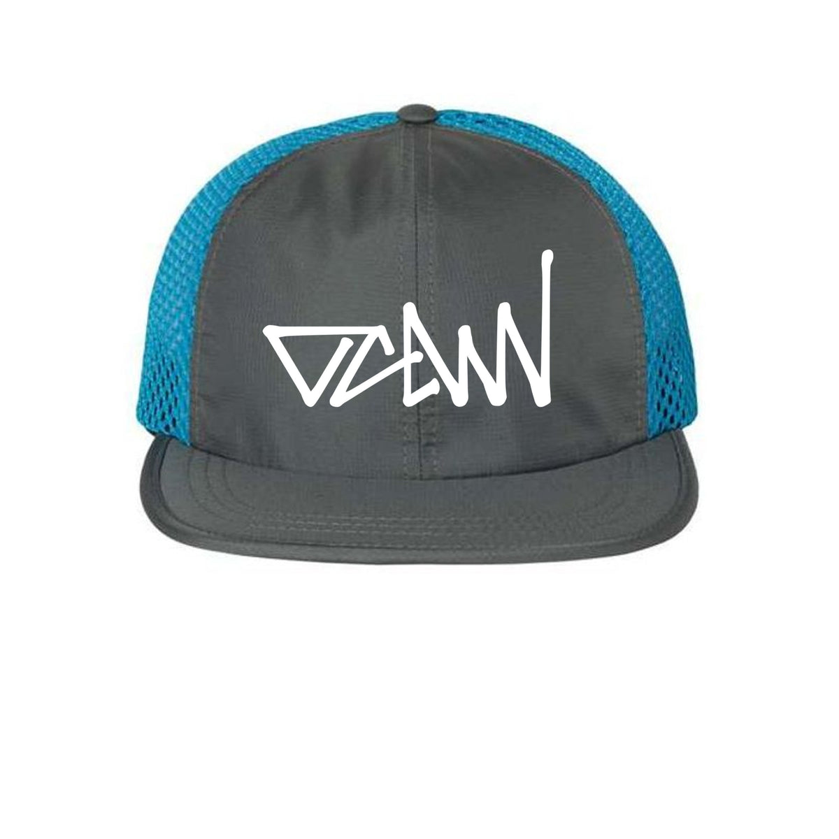 OCDW White Mesh Hat - Hats - Charcoal/ Cyan - OC Designworks