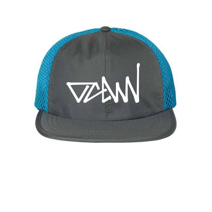 OCDW White Mesh Hat - Hats - Charcoal/ Cyan - OC Designworks
