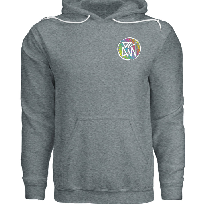 Rainbow Parrot Hoodie - Sweatshirt - Heather Blue Lagoon - OC Designworks