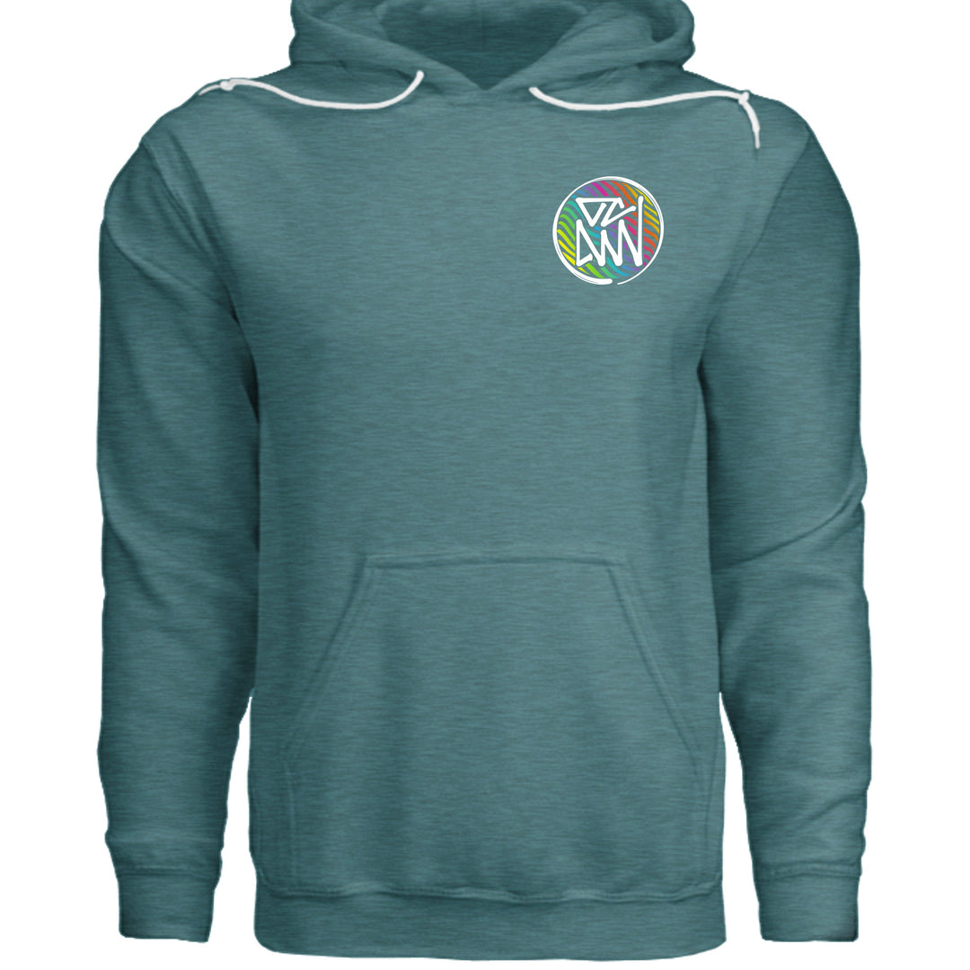 Rainbow Parrot Hoodie - Sweatshirt - HEATHR DEEP TEAL - OC Designworks