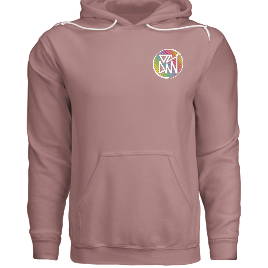 Rainbow Parrot Hoodie - Sweatshirt - Heather Mauve - OC Designworks
