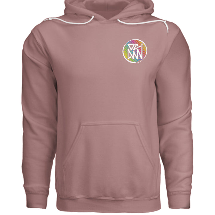 Rainbow Parrot Hoodie - Sweatshirt - Heather Mauve - OC Designworks