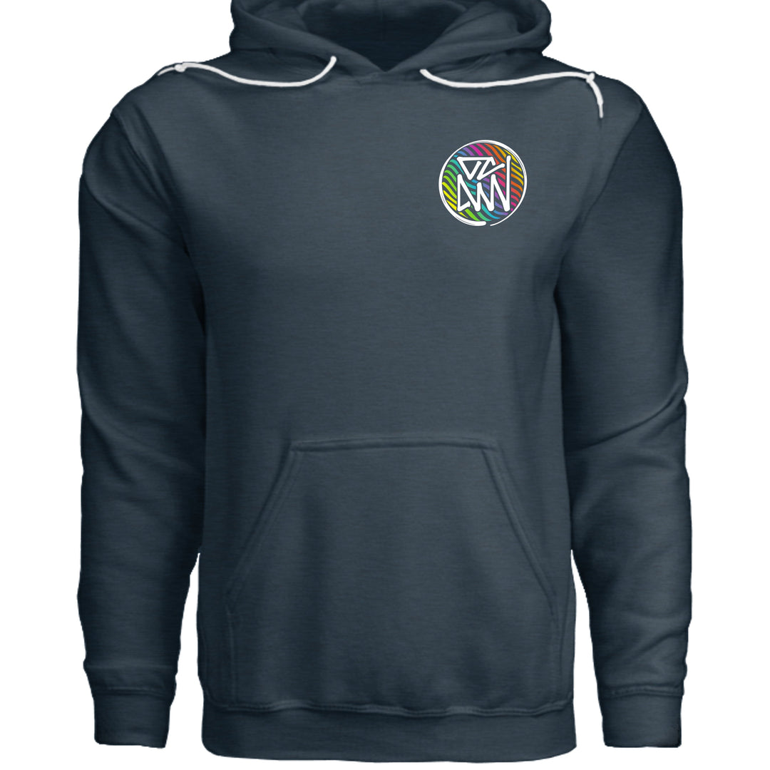Rainbow Parrot Hoodie - Sweatshirt - HEATHER NAVY - OC Designworks