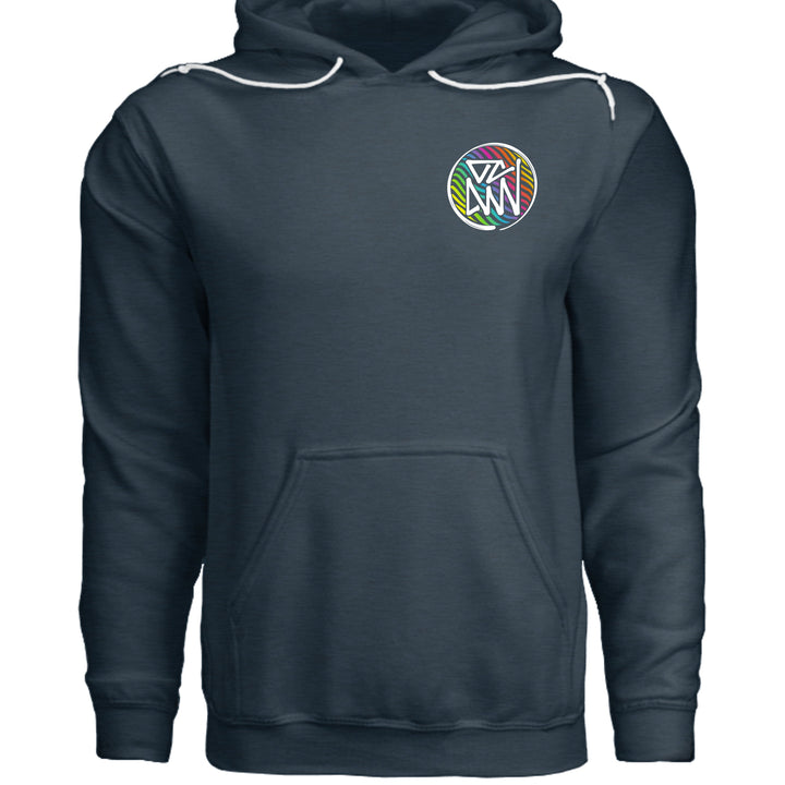 Rainbow Parrot Hoodie - Sweatshirt - HEATHER NAVY - OC Designworks