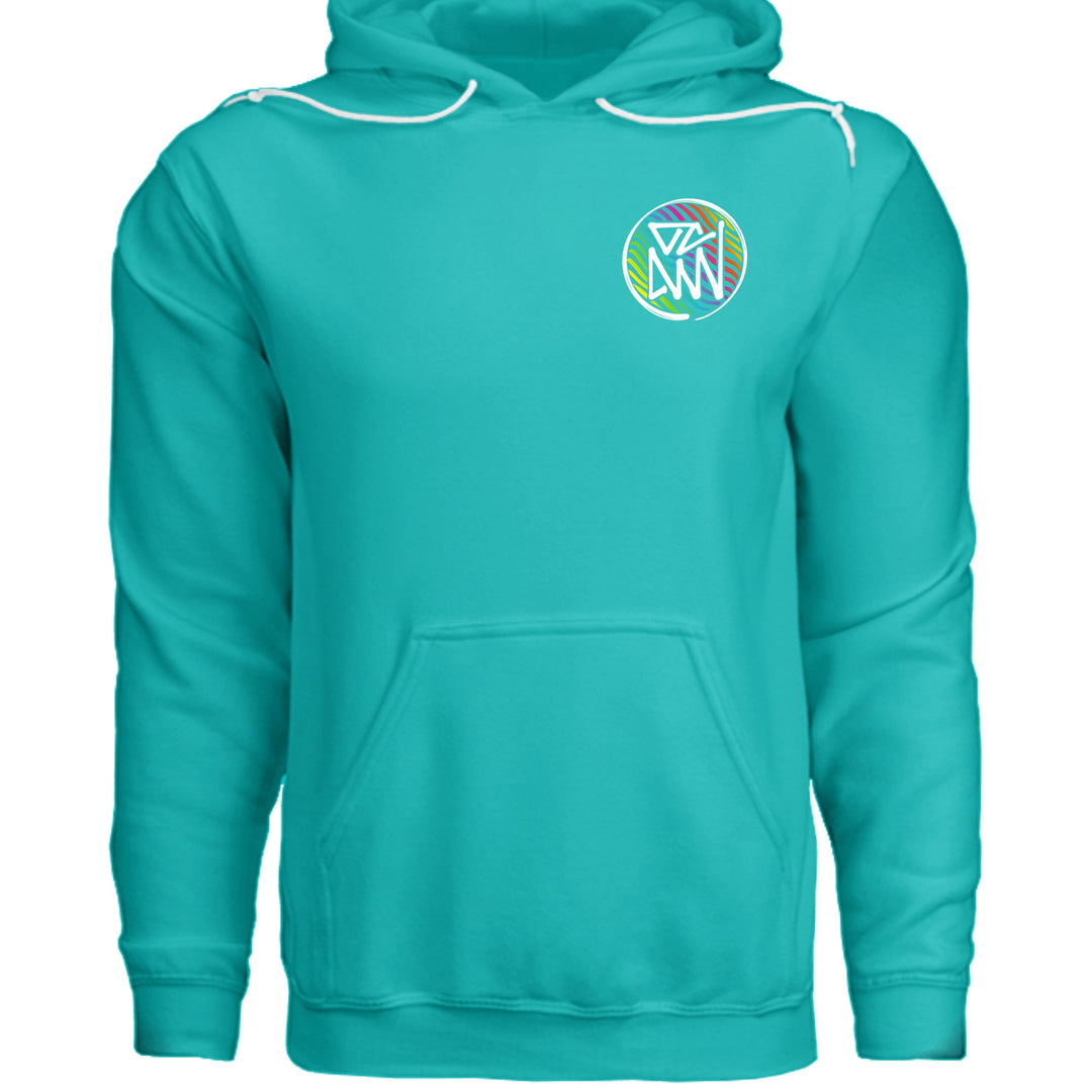 Rainbow Parrot Hoodie - Sweatshirt - TEAL - OC Designworks