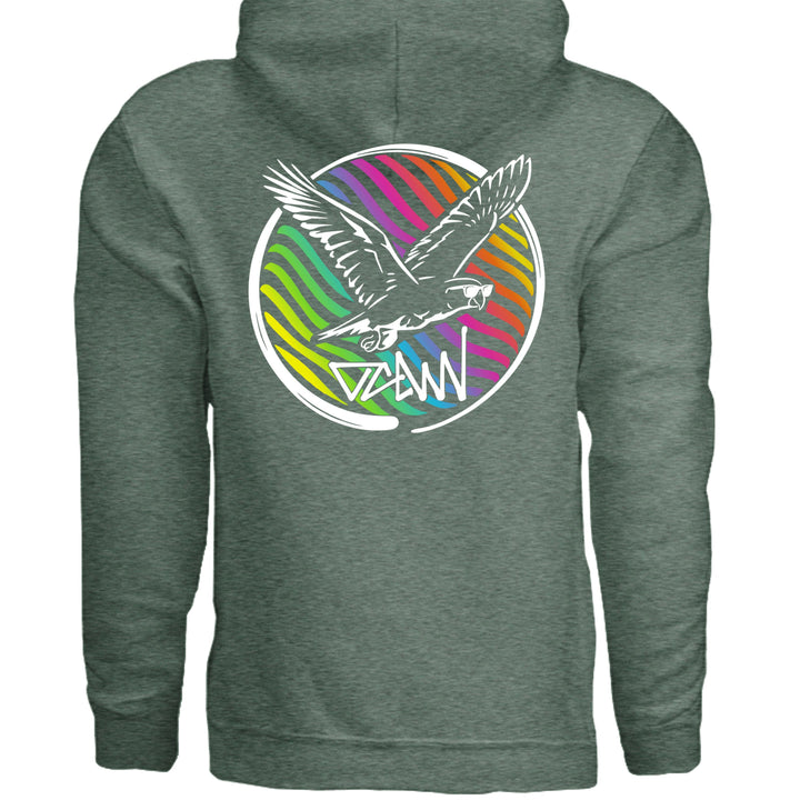 Rainbow Parrot Hoodie - Sweatshirt - HEATHER FOREST - OC Designworks