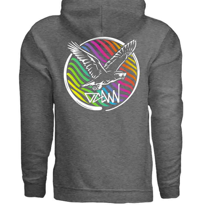Rainbow Parrot Hoodie - Sweatshirt - DK GRAY HEATHER - OC Designworks