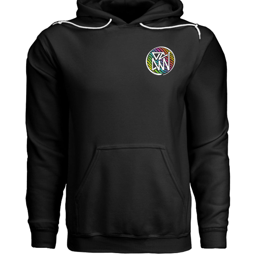 Rainbow Parrot Hoodie - Sweatshirt - BLACK - OC Designworks