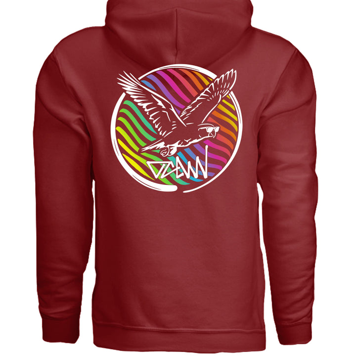 Rainbow Parrot Hoodie - Sweatshirt - Heather Columbia Blue - OC Designworks