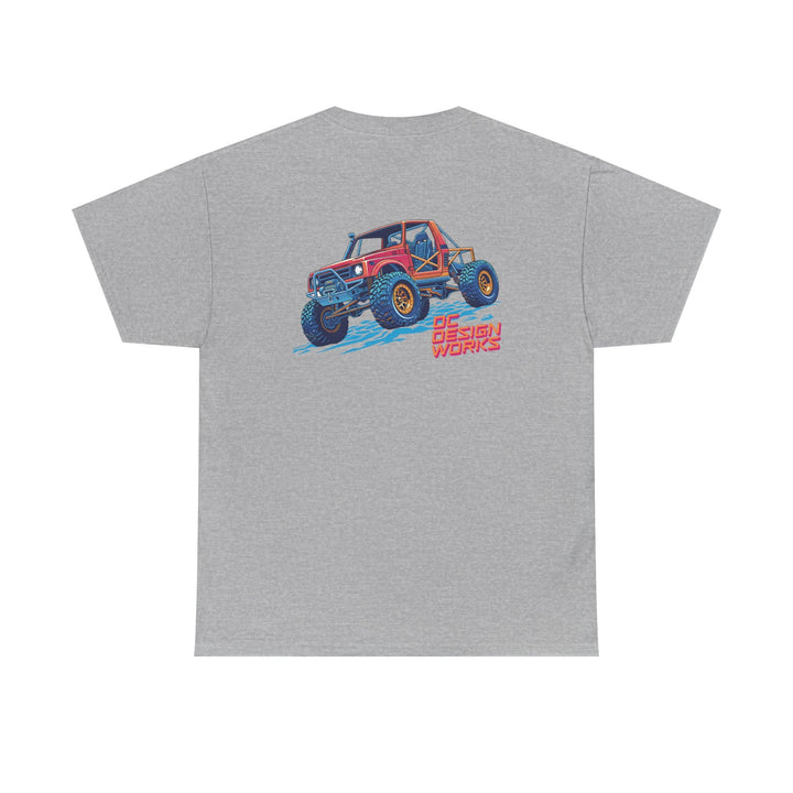 Retro Synthwave Suzuki Samurai Rock Crawler T-Shirt — Send It! - T-Shirt - Sport Grey - OC Designworks
