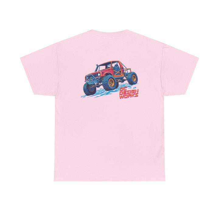 Retro Synthwave Suzuki Samurai Rock Crawler T-Shirt — Send It! - T-Shirt - Light Pink - OC Designworks