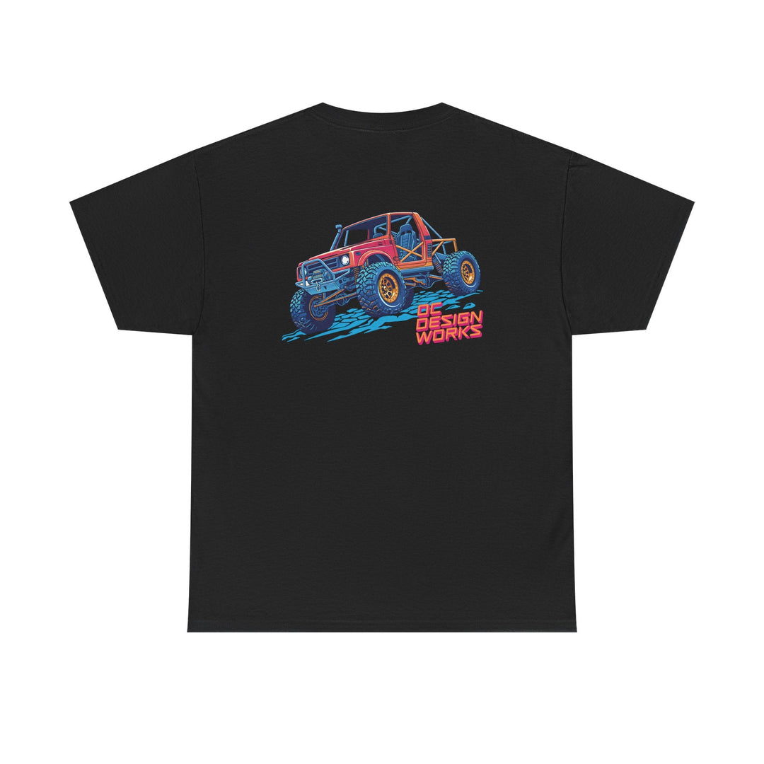 Retro Synthwave Suzuki Samurai Rock Crawler T-Shirt — Send It! - T-Shirt - Black - OC Designworks
