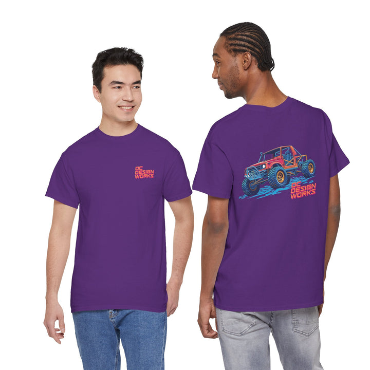 Retro Synthwave Suzuki Samurai Rock Crawler T-Shirt — Send It! - T-Shirt - Purple - OC Designworks