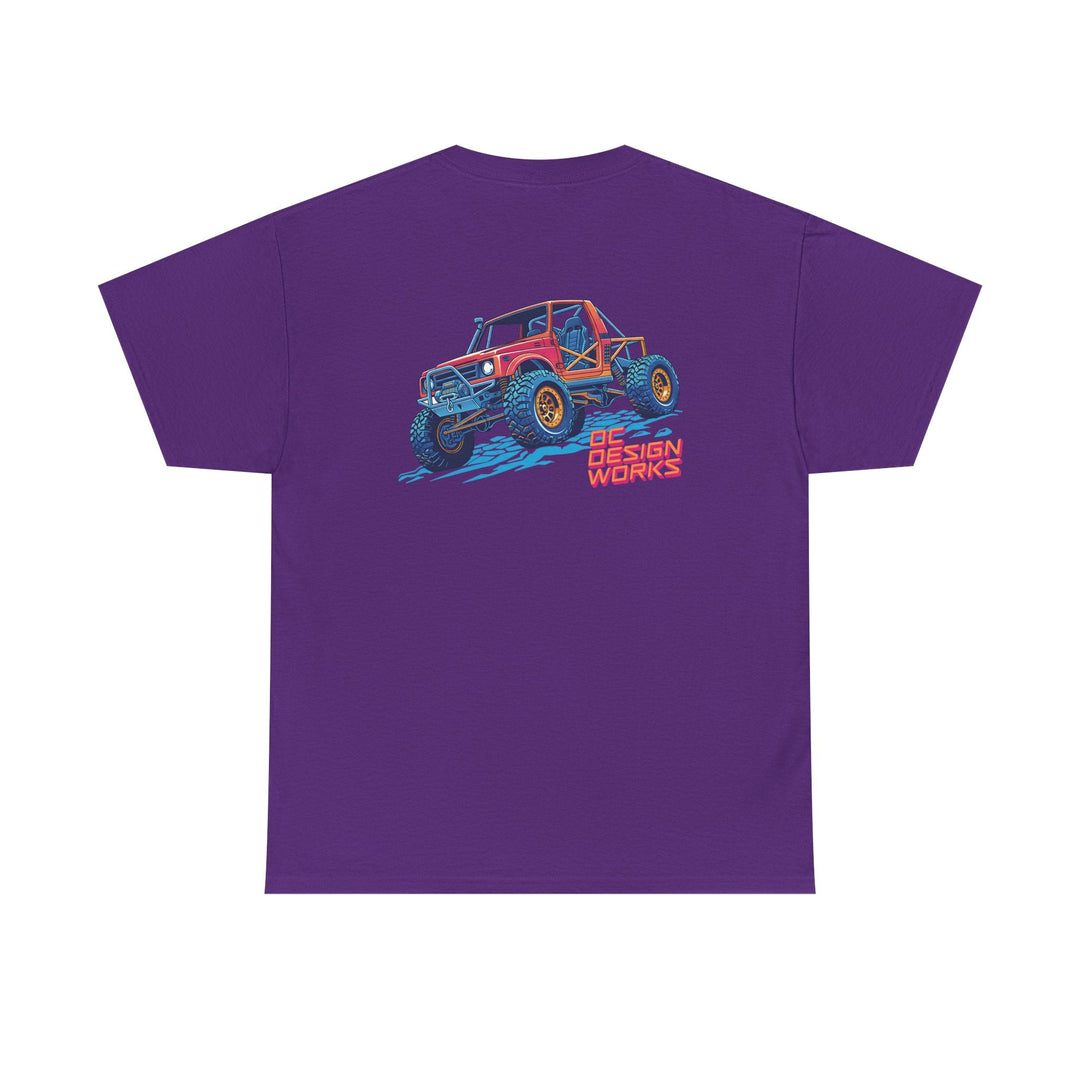 Retro Synthwave Suzuki Samurai Rock Crawler T-Shirt — Send It! - T-Shirt - Purple - OC Designworks