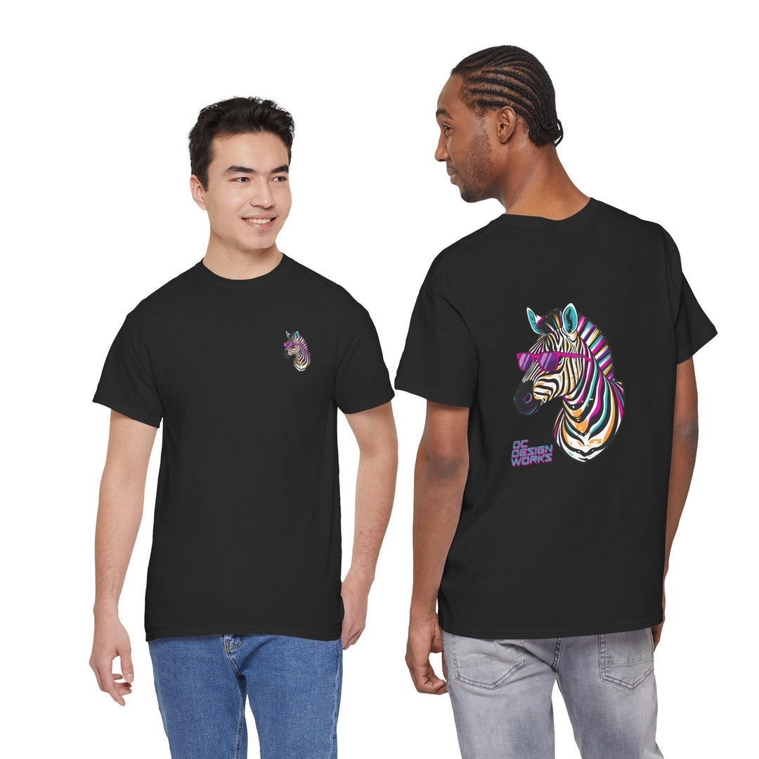 Retro Synthwave Zebra T-Shirt — Oh Yeah! - T-Shirt - Red - OC Designworks
