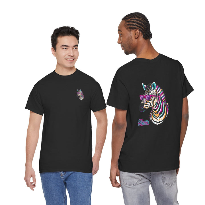 Retro Synthwave Zebra T-Shirt — Oh Yeah! - T-Shirt - Red - OC Designworks