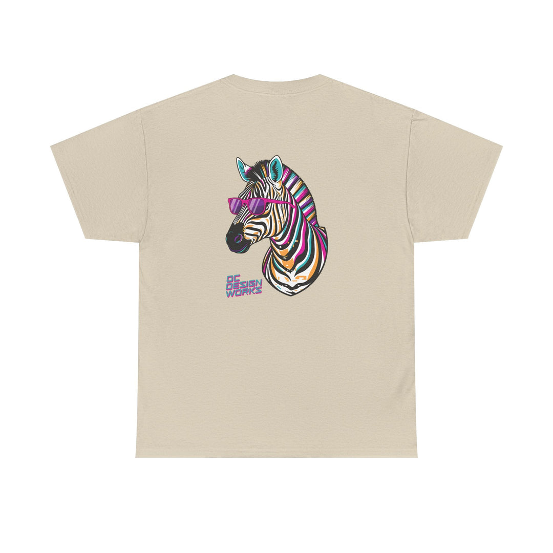 Retro Synthwave Zebra T-Shirt — Oh Yeah! - T-Shirt - Red - OC Designworks